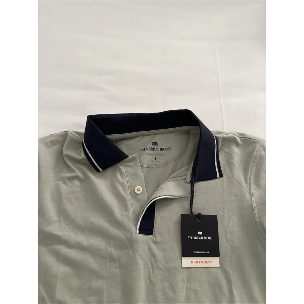 The Normal Brand Womens Polo Shirt Mini Dress Size S Green Blue Short Sleeve NEW - Picture 8 of 10